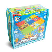 Buntes Set aus Schaumstoff-Spielmatten mit verschiedenen Gesellschaftsspielen | ARTMIE