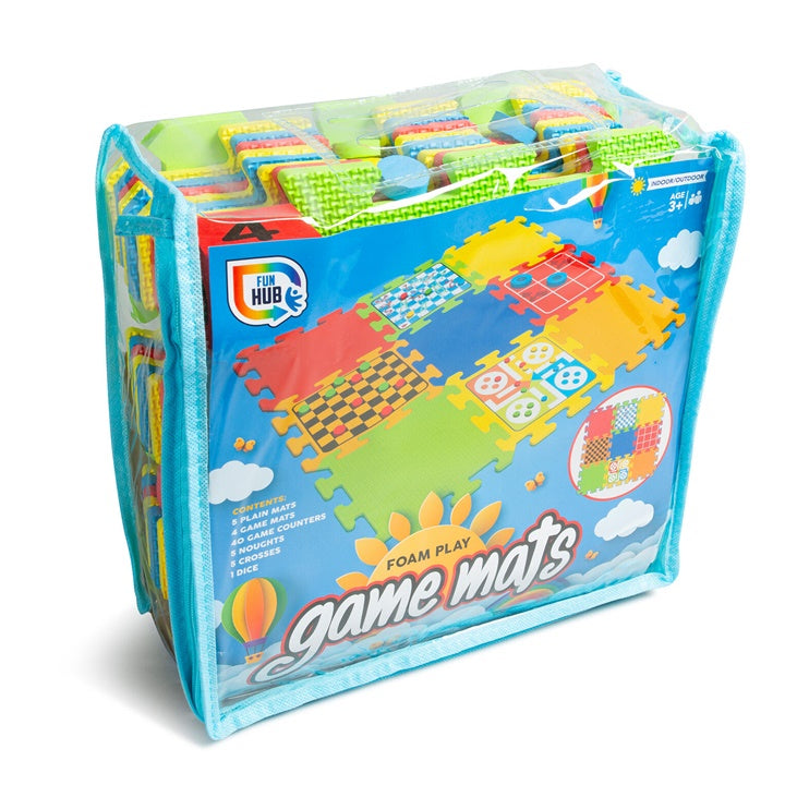 Buntes Set aus Schaumstoff-Spielmatten mit verschiedenen Gesellschaftsspielen | ARTMIE