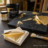 Schlagmetall Blattgold Imitation zum Vergolden 8,5 × 9 cm, 100 Stk.