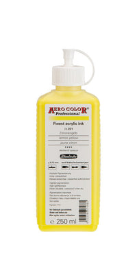 Schmincke AERO COLOR Professional Acryltinte 250 ml – 201 Zitronengelb
