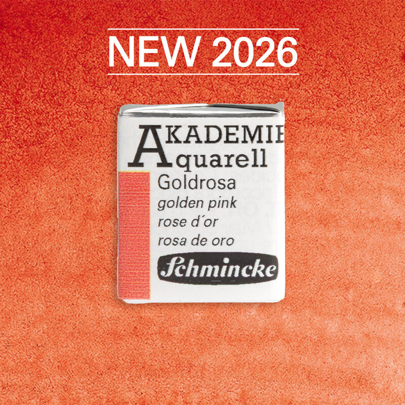Schmincke AKADEMIE Aquarellfarben 1/2 Näpfchen - Golden pink – 305 Goldrosa