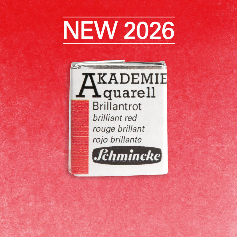 Schmincke AKADEMIE Aquarellfarben 1/2 Näpfchen - Golden pink – 337 Brillantrot