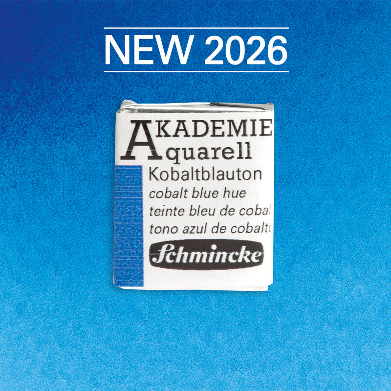 Schmincke AKADEMIE Aquarellfarben 1/2 Näpfchen - Golden pink – 405 Kobaltblau Farbton