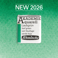 Schmincke AKADEMIE Aquarellfarben 1/2 Näpfchen - Golden pink – 555 Laubgrün