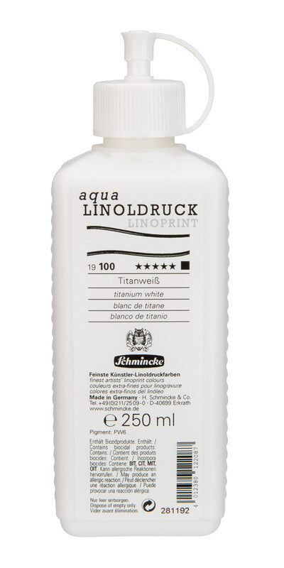 Schmincke aqua-LINOPRINT Linoldruckfarbe 250 ml – 100 Titanweiß