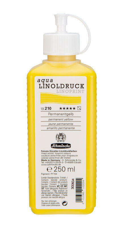 Schmincke aqua-LINOPRINT Linoldruckfarbe 250 ml – 210 Permanentgelb