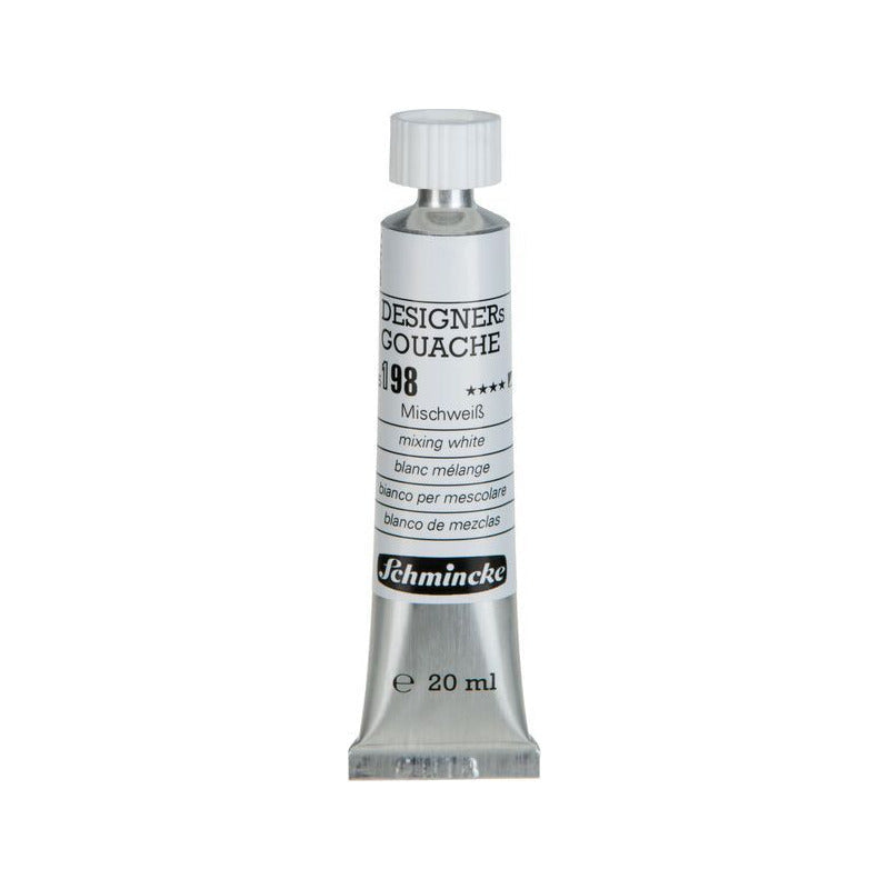 Schmincke Designers Gouache 20 ml Gouachefarbe – 198 Mischweiß