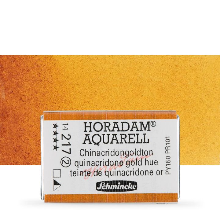 Schmincke Horadam Aquarellfarben im ganzen Näpfchen – 217 quinacridone Gold hue