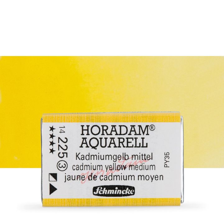 Schmincke Horadam Aquarellfarben im ganzen Näpfchen – 225 Mittelgelb Cadmium