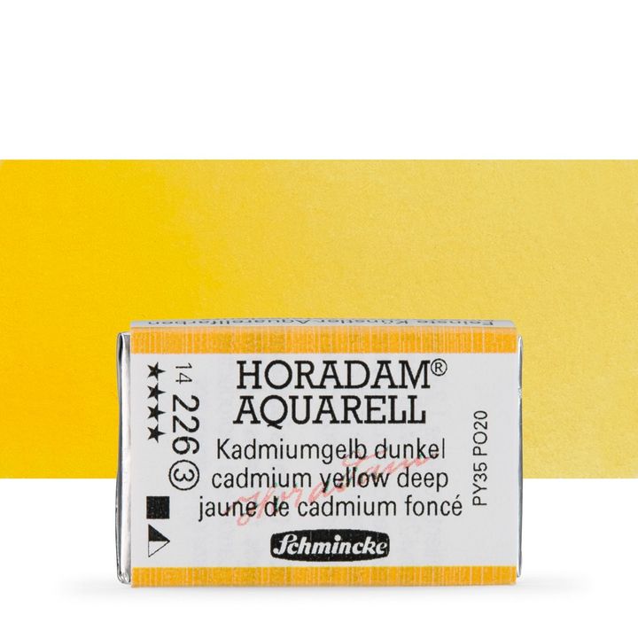 Schmincke Horadam Aquarellfarben im ganzen Näpfchen – 226 Sattgelb Cadmium