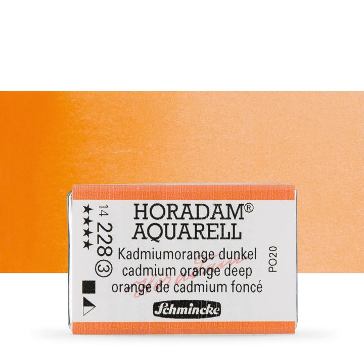 Schmincke Horadam Aquarellfarben im ganzen Näpfchen – 228 Sattorange Cadmium