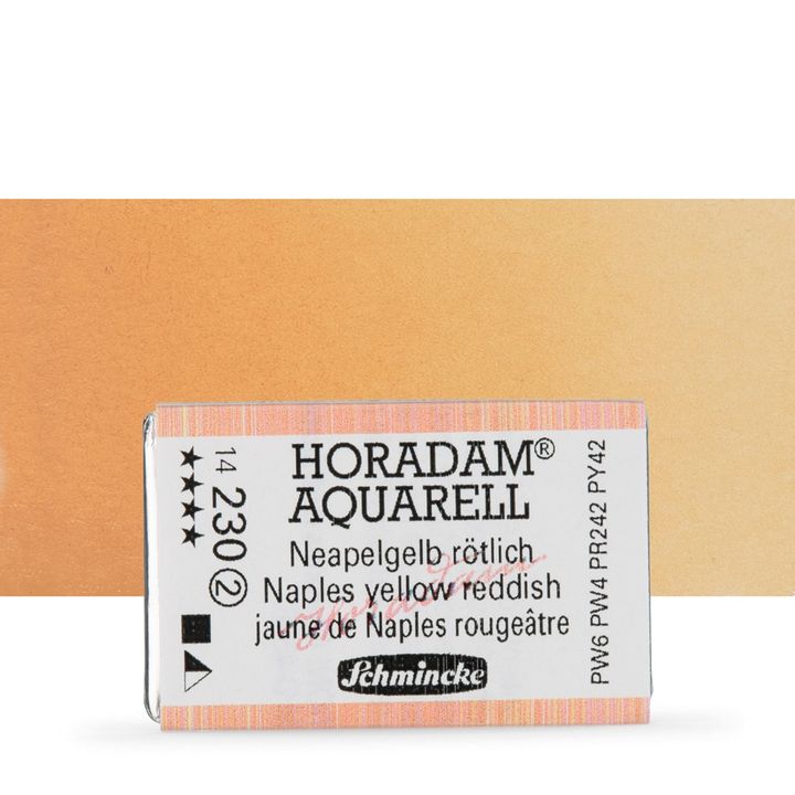 Schmincke Horadam Aquarellfarben im ganzen Näpfchen – 230 Neapolitanisch rötlich-gelb