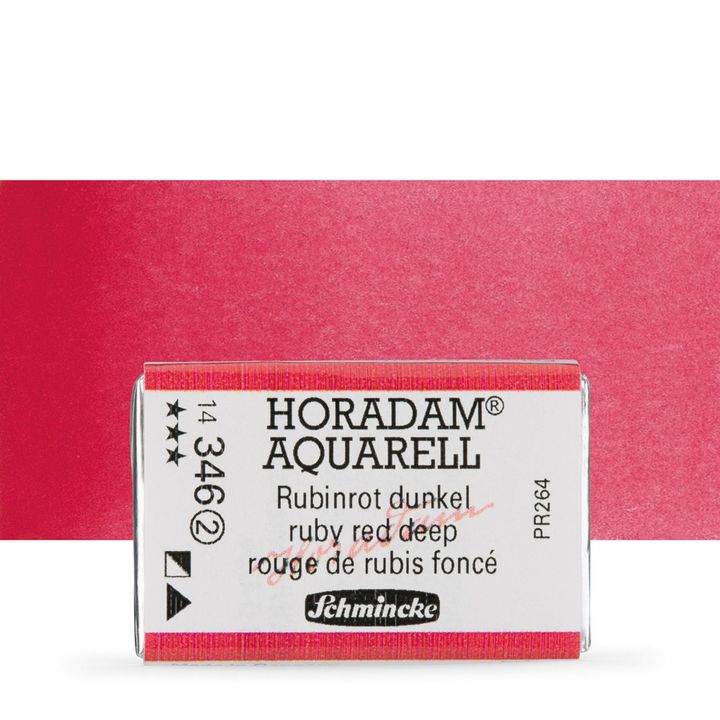 Schmincke Horadam Aquarellfarben im ganzen Näpfchen – 346 rubinrot dunkel