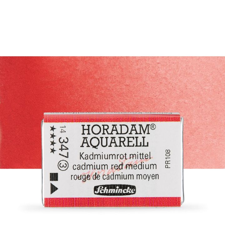 Schmincke Horadam Aquarellfarben im ganzen Näpfchen – 347 Cadmium mittelrot