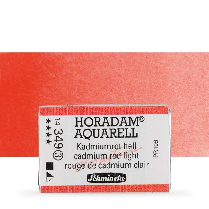 Schmincke Horadam Aquarellfarben im ganzen Näpfchen – 349 Cadmium hellrot