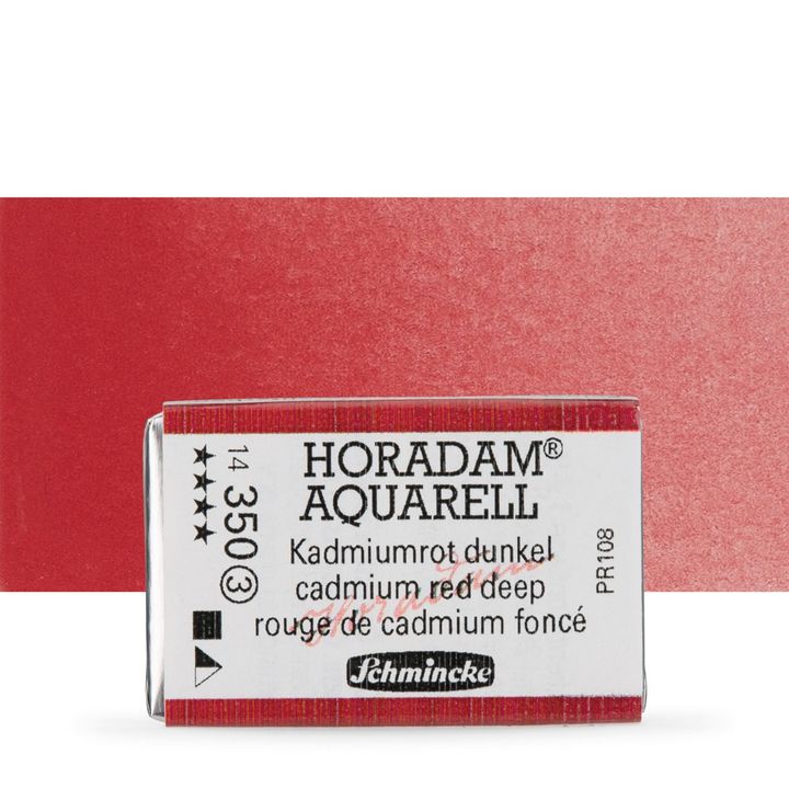 Schmincke Horadam Aquarellfarben im ganzen Näpfchen – 350 Kadmium satterot