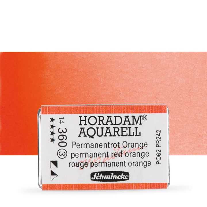 Schmincke Horadam Aquarellfarben im ganzen Näpfchen – 360 permanent orange-rot