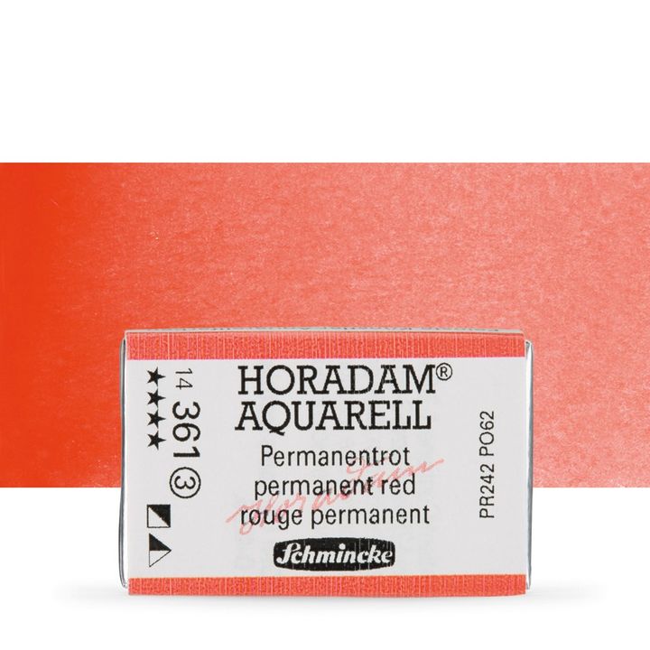 Schmincke Horadam Aquarellfarben im ganzen Näpfchen – 361 permanentes Rot