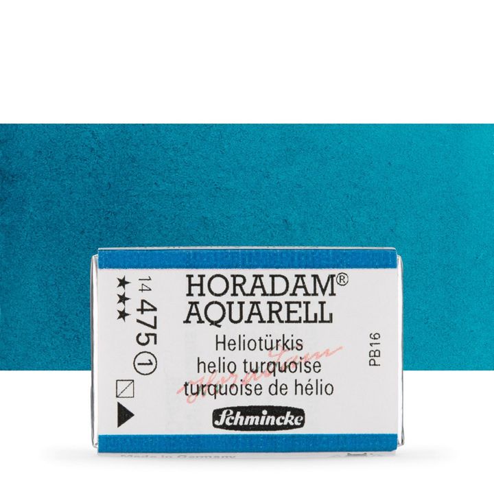 Schmincke Horadam Aquarellfarben im ganzen Näpfchen – 475 Helio Türkis