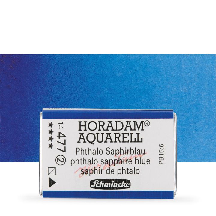 Schmincke Horadam Aquarellfarben im ganzen Näpfchen – 477 Phthalo saphirblau