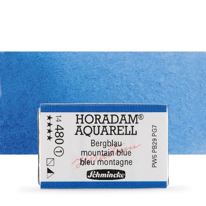 Schmincke Horadam Aquarellfarben im ganzen Näpfchen – 480 Bergblau