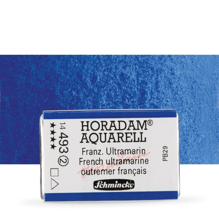 Schmincke Horadam Aquarellfarben im ganzen Näpfchen – 493 Französisches Ultramarin