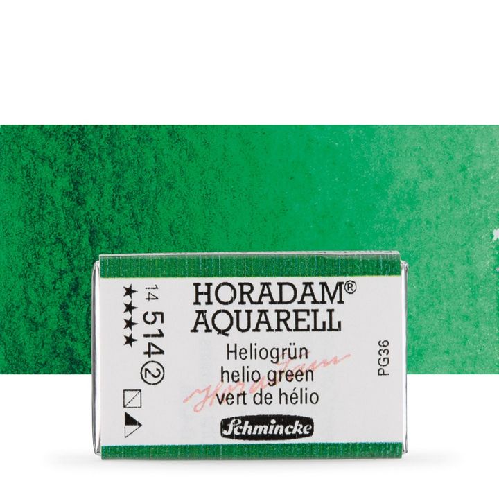 Schmincke Horadam Aquarellfarben im ganzen Näpfchen – 514 Helio Grün