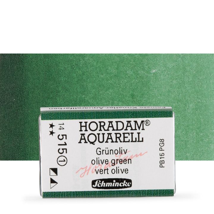 Schmincke Horadam Aquarellfarben im ganzen Näpfchen – 515 Olivgrün