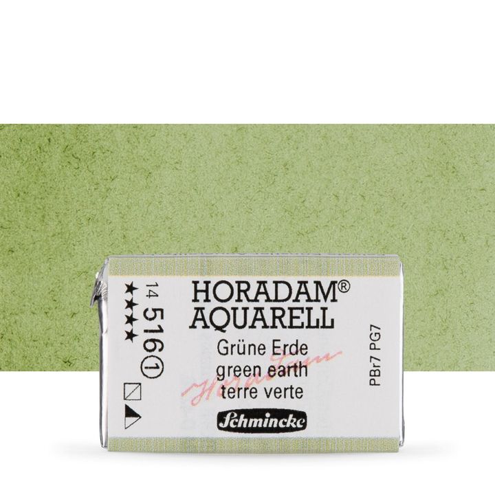 Schmincke Horadam Aquarellfarben im ganzen Näpfchen – 516 Grün earth