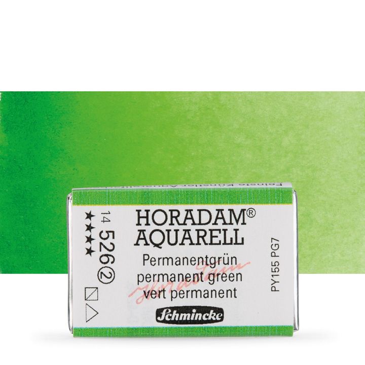 Schmincke Horadam Aquarellfarben im ganzen Näpfchen – 526 permanent Grün