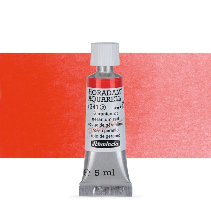 Schmincke HORADAM Aquarellfarben in der 5 ml Tube – 341 Geranium rot