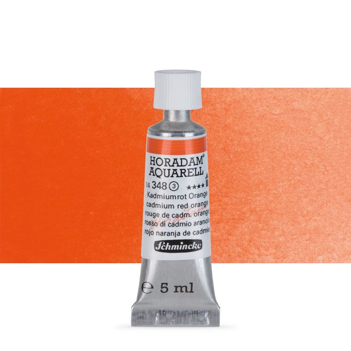 Schmincke HORADAM Aquarellfarben in der 5 ml Tube – 348 Cadmium orange-rot