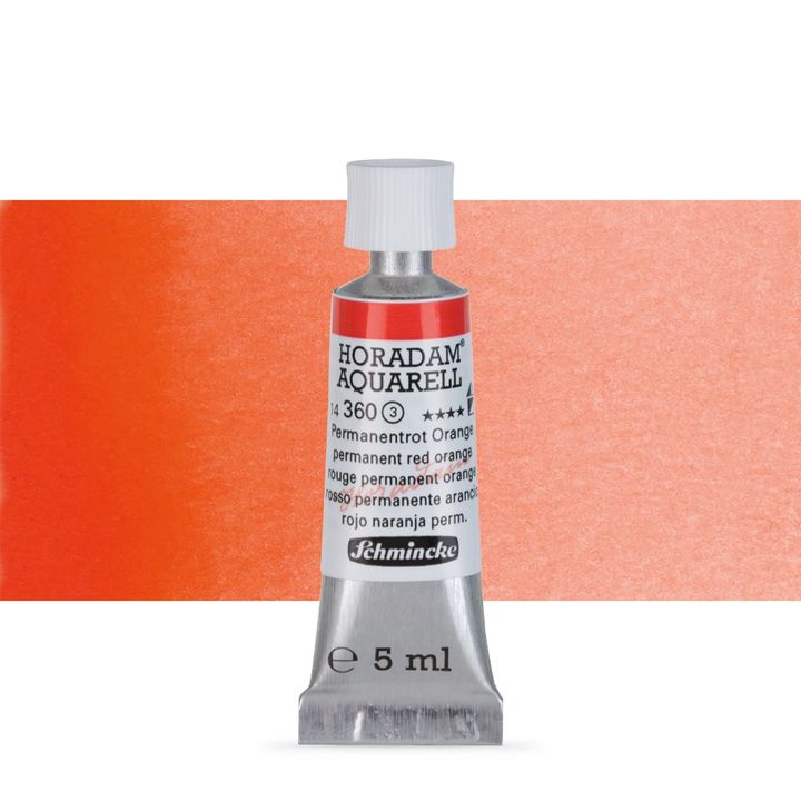 Schmincke HORADAM Aquarellfarben in der 5 ml Tube – 360 permanent rot-orange