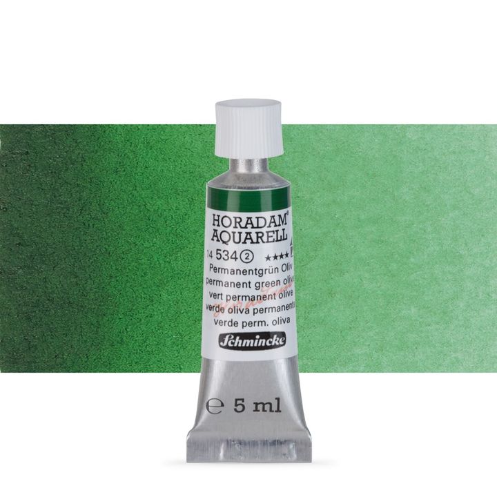 Schmincke HORADAM Aquarellfarben in der 5 ml Tube – 534 Permanent Olivgrün