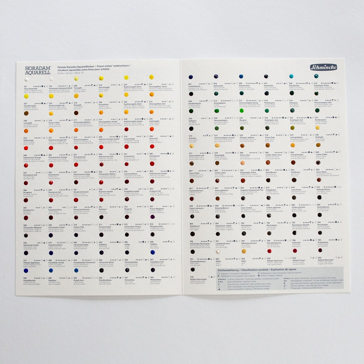 Schmincke HORADAM Aquarell Dot Card Aquarell-Farbfächer – 140 Farben