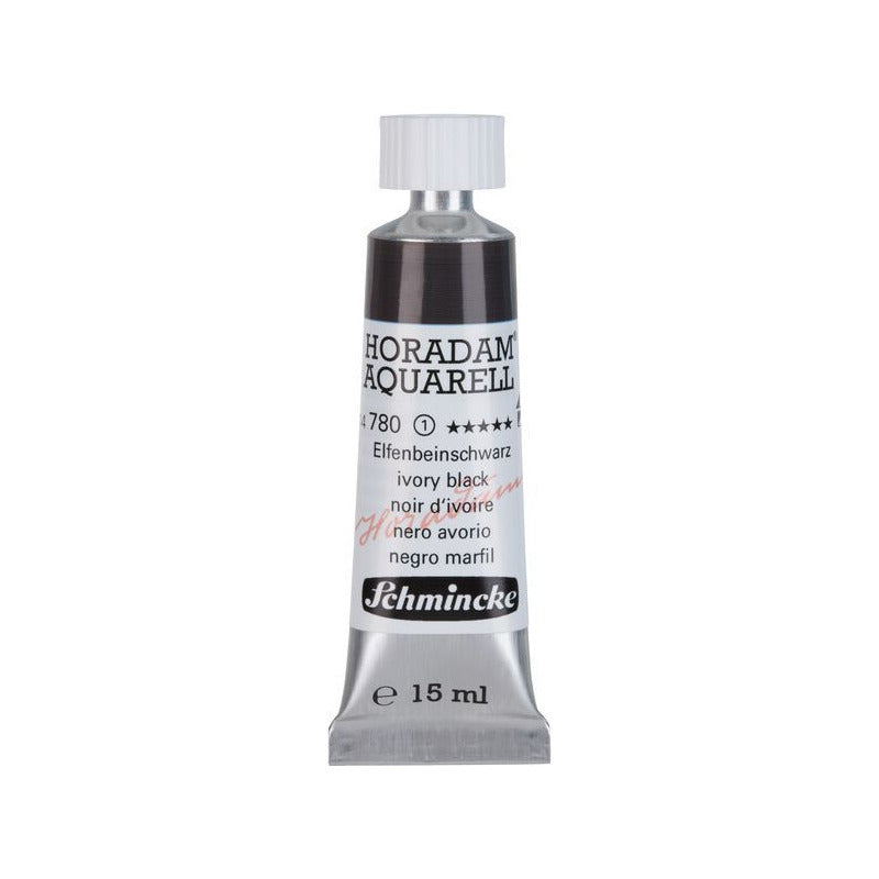 Schmincke Horadam Aquarellfarbe in Tube 15 ml – Onetz – 780 Elfenbeinschwarz