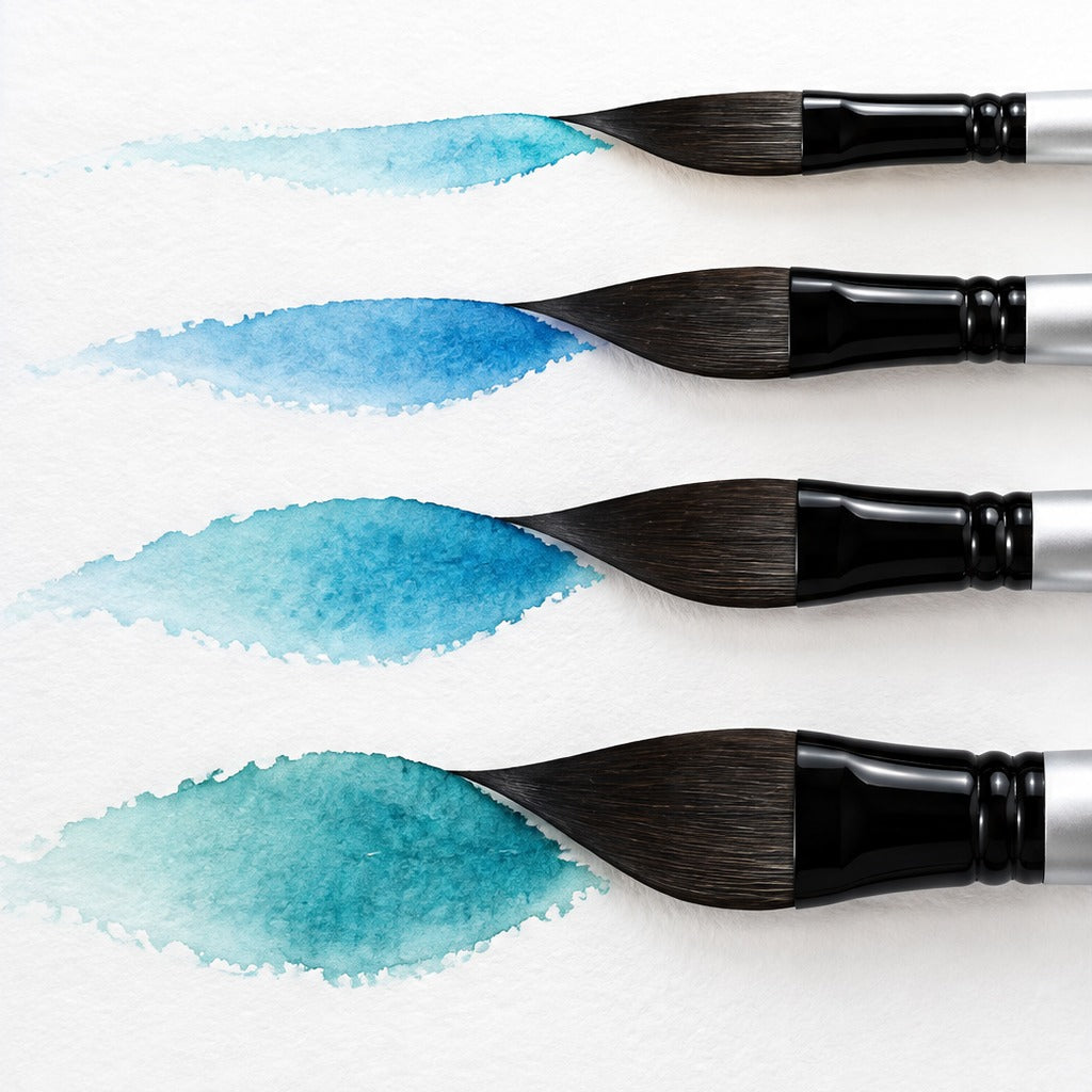 Schrägpinsel Sword Liner für Aquarell mit langem Stiel, Gr. 8 – 20