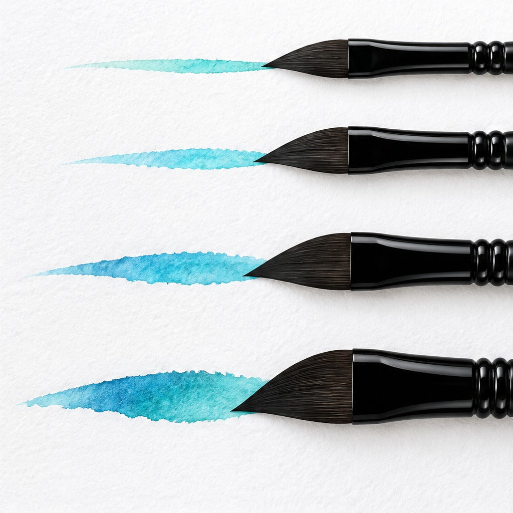 Schwertpinsel-Set für Aquarell Gr. 1 – 4, 4 Stk.