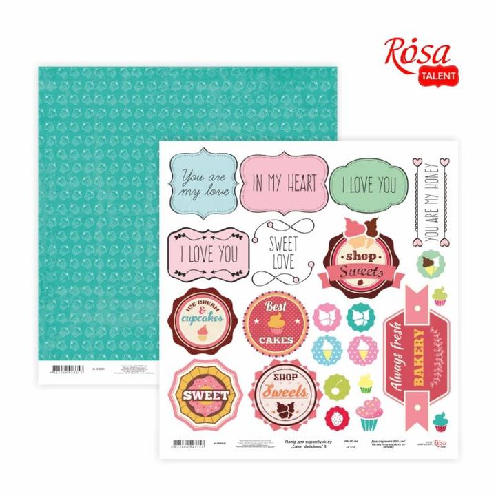 Scrapbooking-Papier 30,48 x 30,48 cm Cake Delicious – No. 3