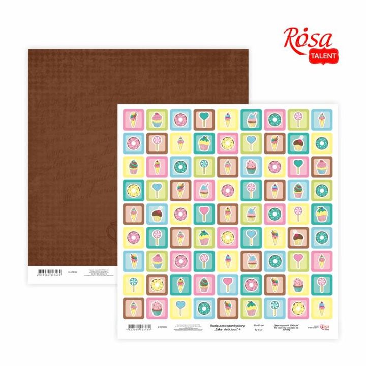 Scrapbooking-Papier 30,48 x 30,48 cm Cake Delicious – No. 4