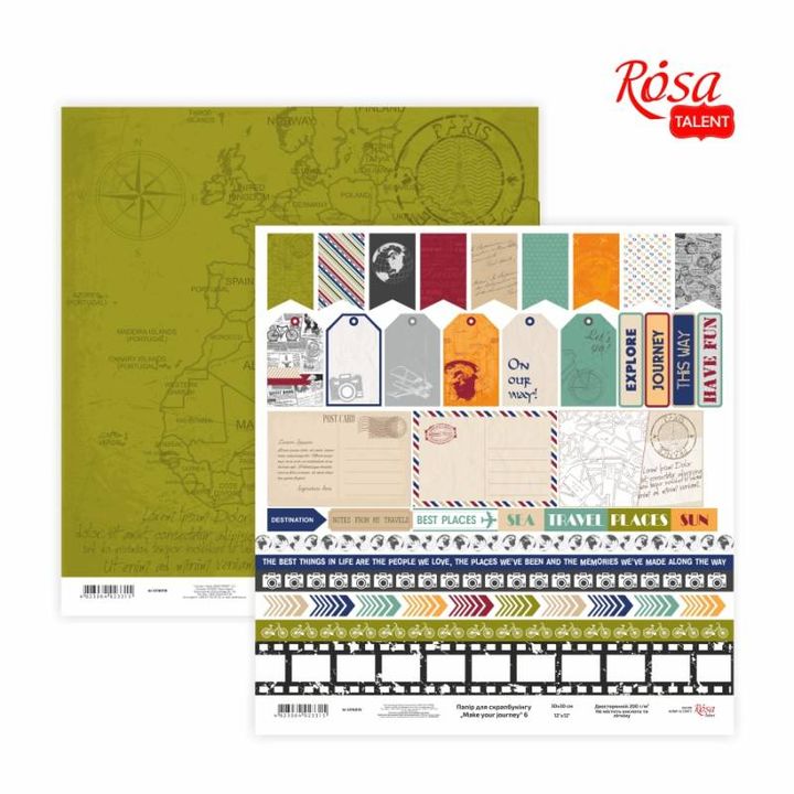 Scrapbooking-Papier 30,48 x 30,48 cm Make your journey | verschiedene Motive — Bild 4