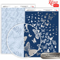 Scrapbooking-Papier Butterflies A4 – silver butterflies