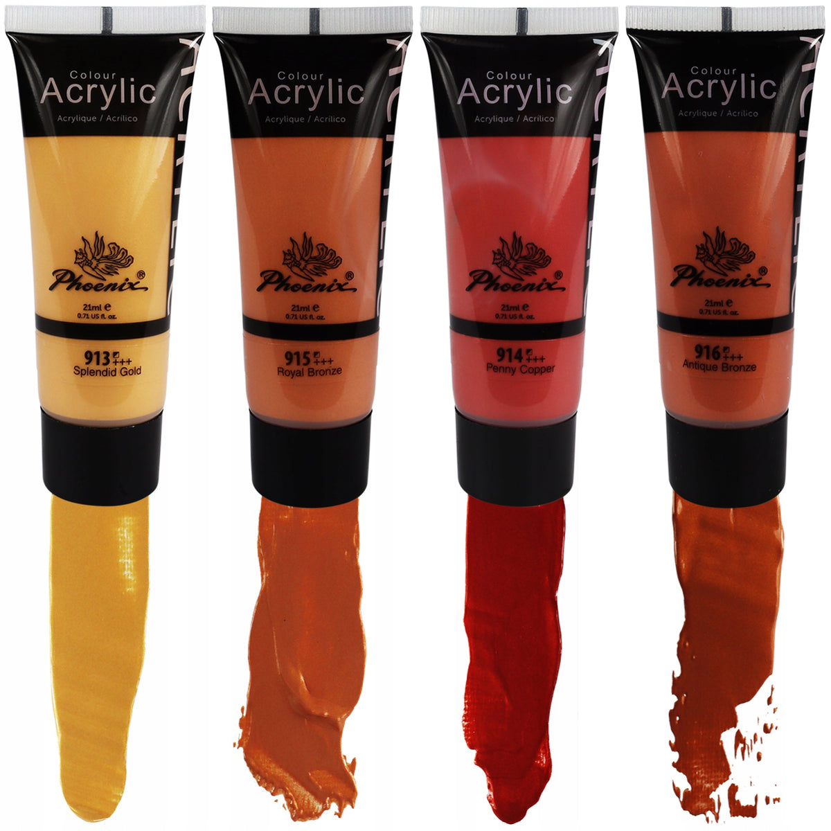Set mit Metallic-Acrylfarben Phoenix 8 x 21 ml