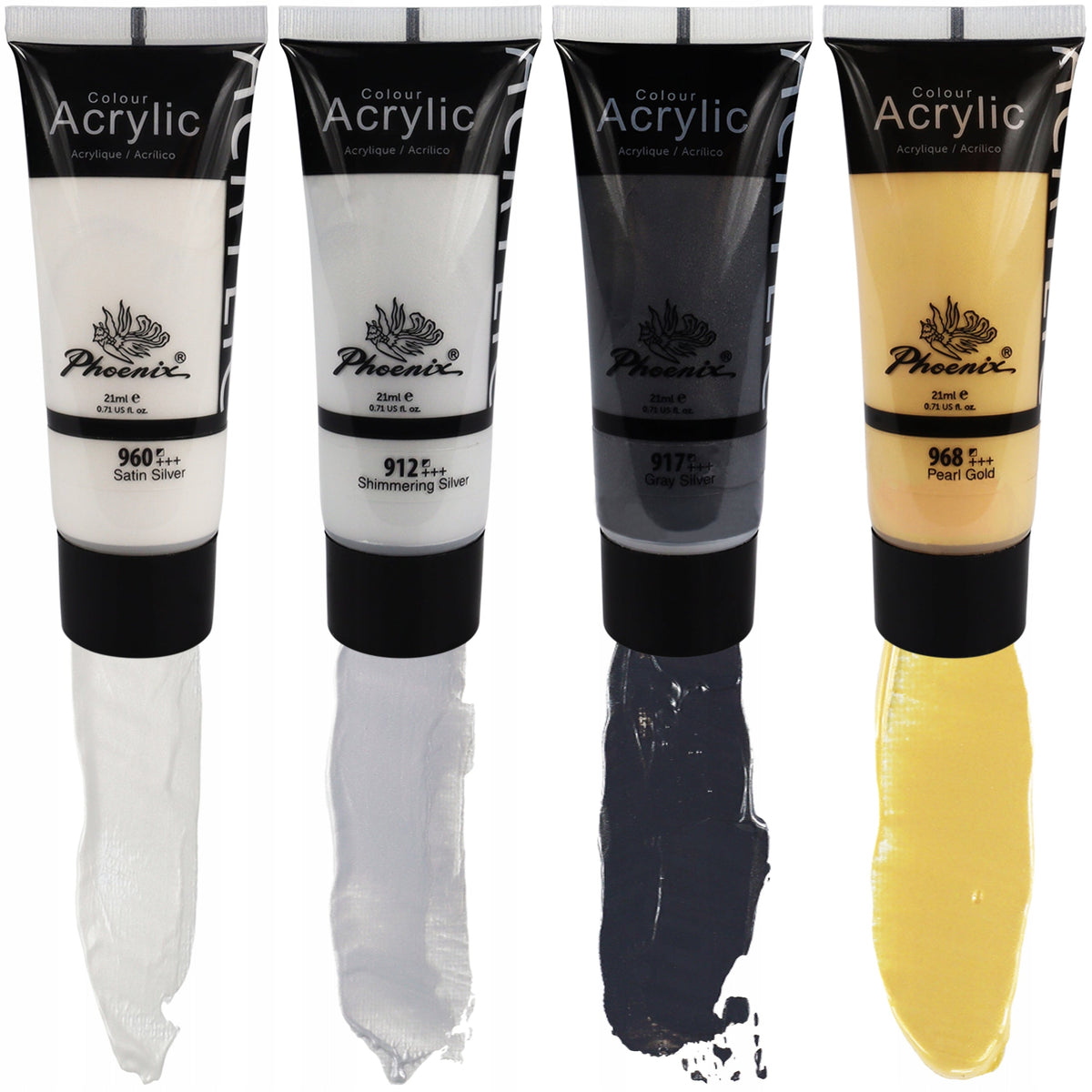 Set mit Metallic-Acrylfarben Phoenix 8 x 21 ml