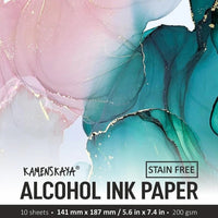 Synthetikpapier-Set für Alkohol-Tinten von KAMENSKAYA | verschiedene Größen | 14.1 x 18.7 cm, 10 papierov