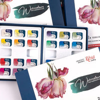 Set von Aquarellfarben "Botanycal", 24 Farben, volle Pfannen, Karton, ROSA GALLERY