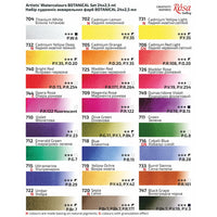 Set von Aquarellfarben "Botanycal", 24 Farben, volle Pfannen, Karton, ROSA GALLERY