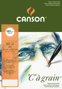 Skizzenblock CANSON C a grain 180 g - 30 Blatt, A4, feinkörnig geleimt