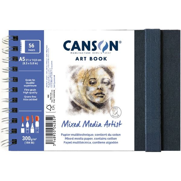 Skizzenbuch CANSON Mix Media Art Book 300 g 56 Blatt 14 x 21 cm Hardcover