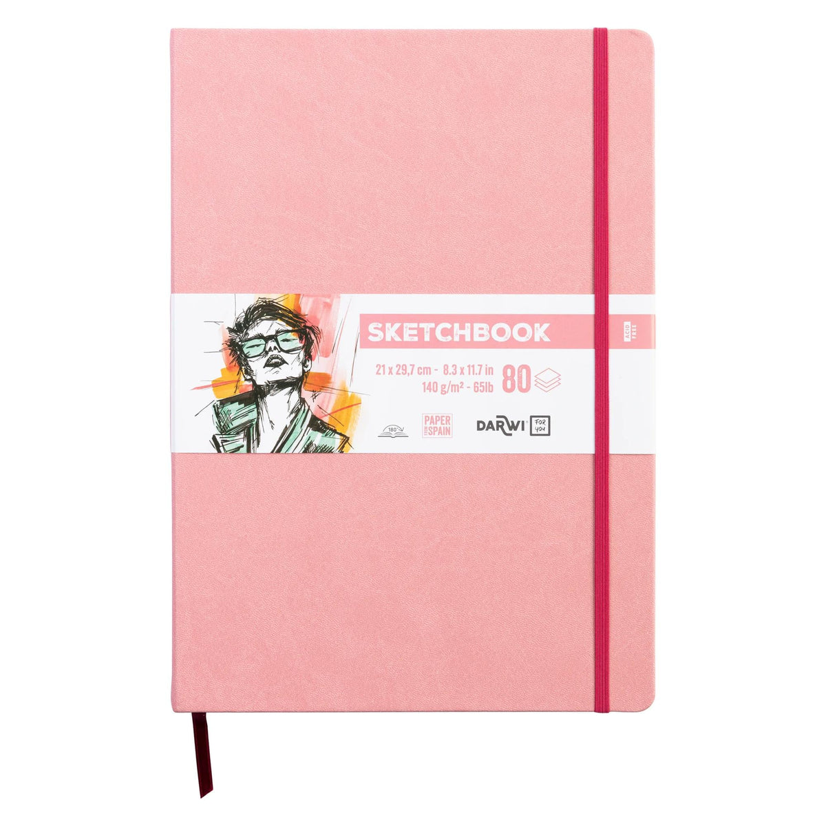 Skizzenbuch DARWI For You Soft Pink A4 - 140 g/m2, 80 Blatt